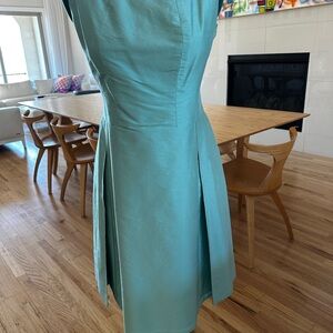 Lafayette 148 New York Green Halter Sheath Midi Dress